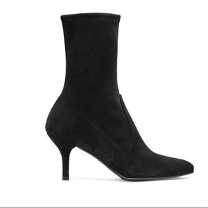 Stuart Weitzman black suede booties, size 7 1/2